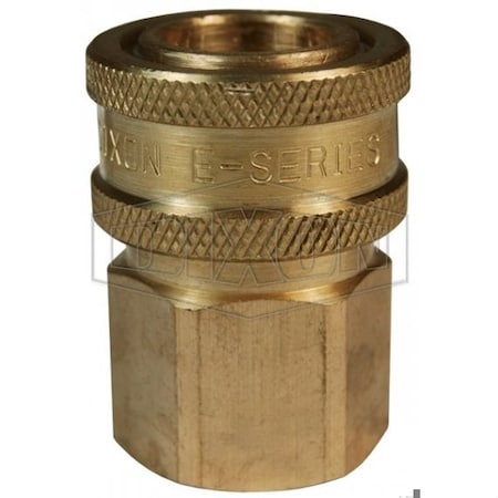 Dixon DQC E Straight Through Interchange Female Coupler, 3/8-19 Nominal, BSPP, Brass 3EBF3-B